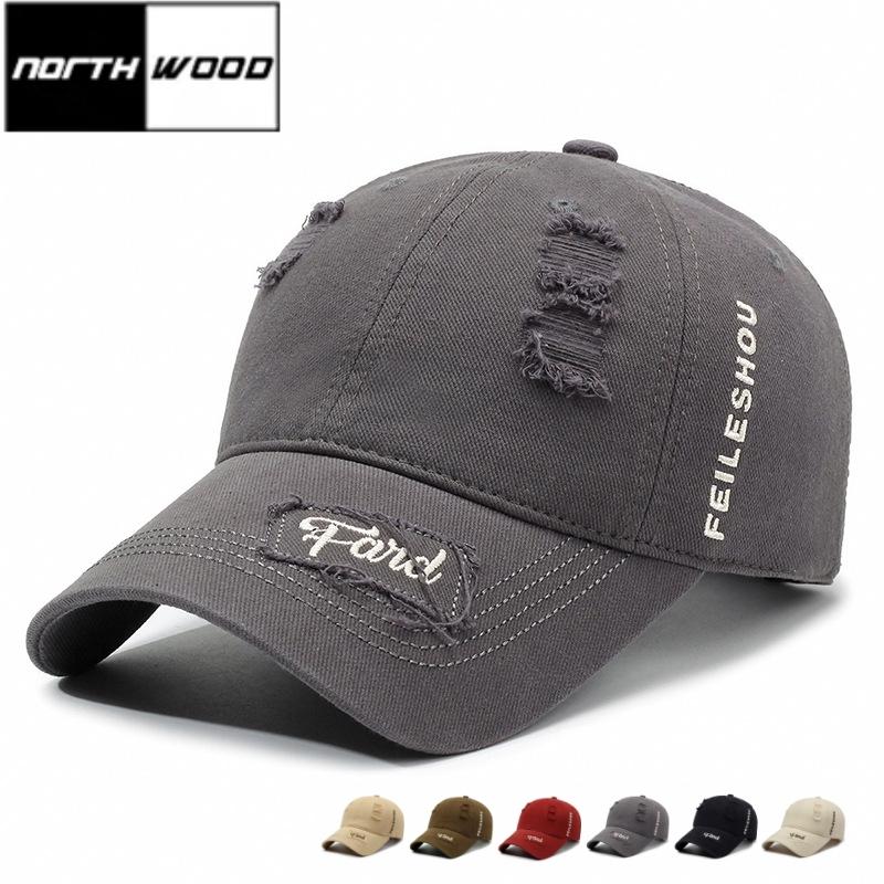 Northwood Retro Distressed Washed Baseball Cap for Men Women Fashionable Personalized Versatile Sun Protection Hat Peaked Cap