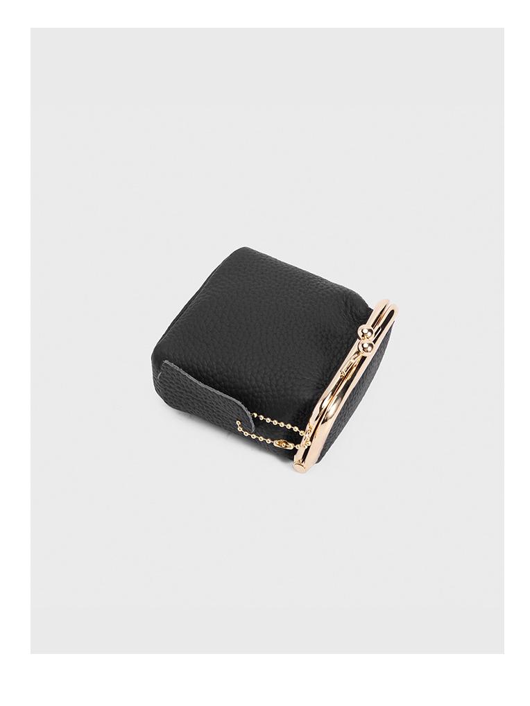 Genuine Leather Mini Lychee Grain Coin Purse: European & American Fashion Lipstick & Coin Storage Pouch