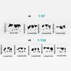 10Pcs Miniature ABS Cow Model 1:87 Scale Tiny Farm Animal Statues Kids Educational Toy For Tabletop Shelf Decoration
