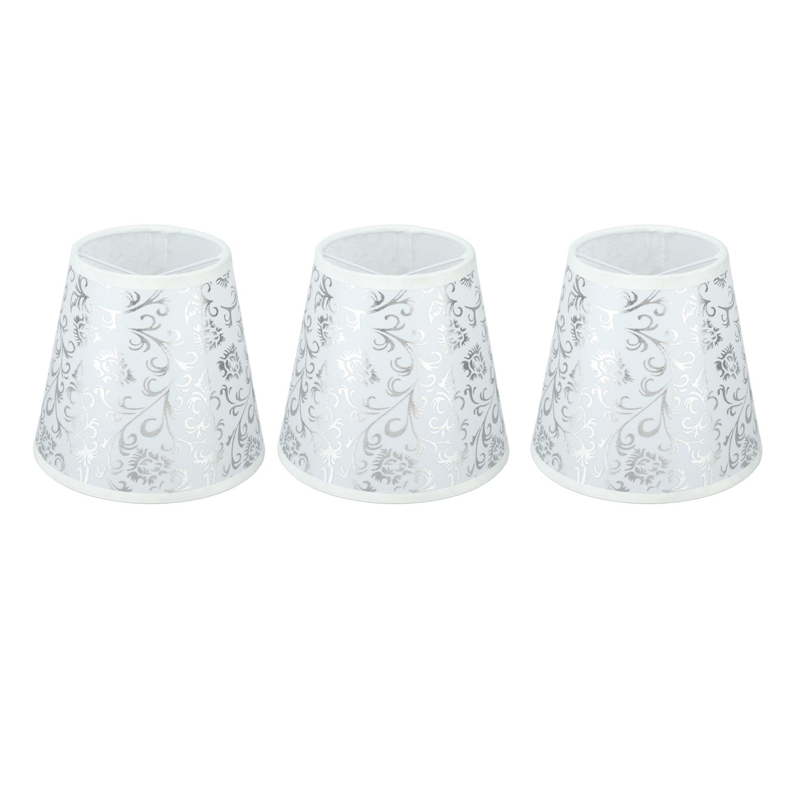 

Тканевый абажур на клипсе Установка Современные тканевые абажуры для лампы E14 Люстра Настольная лампа 3 шт. серебряный