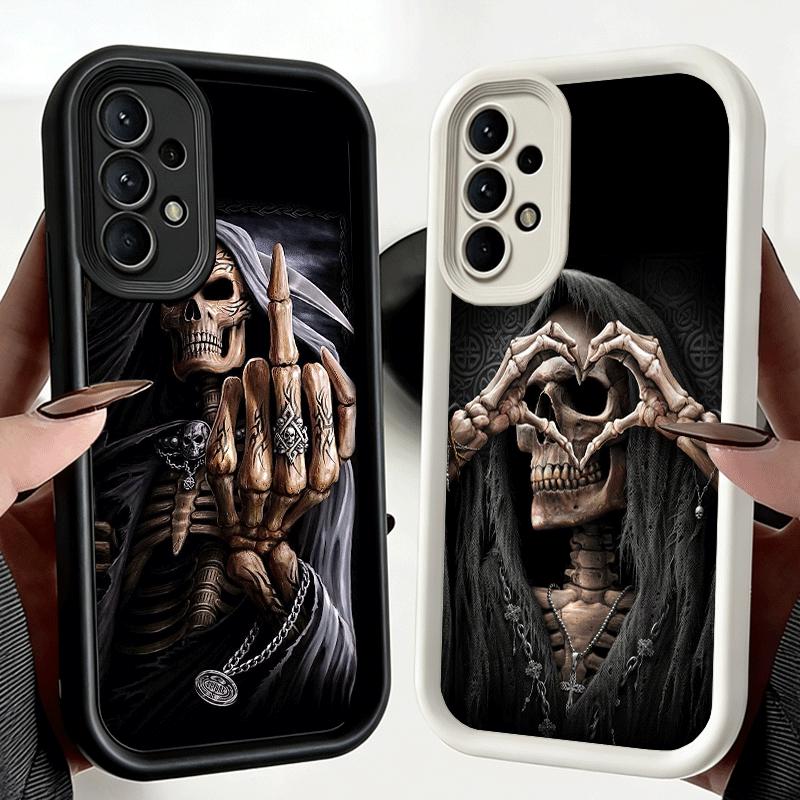 Phone Case for Samsung Galaxy A17 A16 A15 A14 A13 Grim Reaper Skeleton Funny Style A56 A36 A26 A55 A35 A25 A54 A34 A24 A53 A33 A