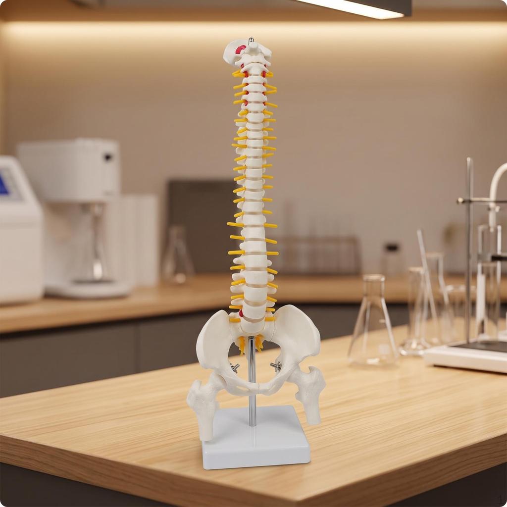 Human Spine Model with Base | PVC Construction, Anatomically Accurate, Skeletal