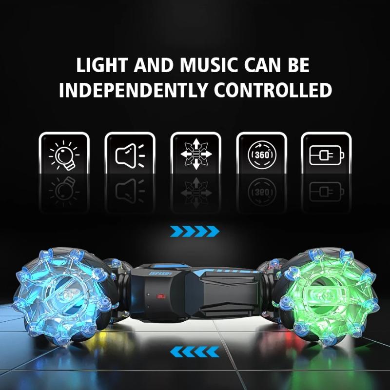 4WD RC Stunt Car, 2.4G Wireless Remote Control Cars with RC Watch Gesture Sensor LED Rotation Drift, Gift Electronic Toy for Kids Boys