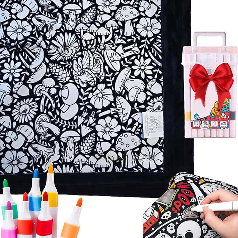 

Раскраска одеяло своими руками, Стираемое одеяло-плед из флиса для раскрашивания для детей и взрослых, Мягкое, уютное, Художественный проект