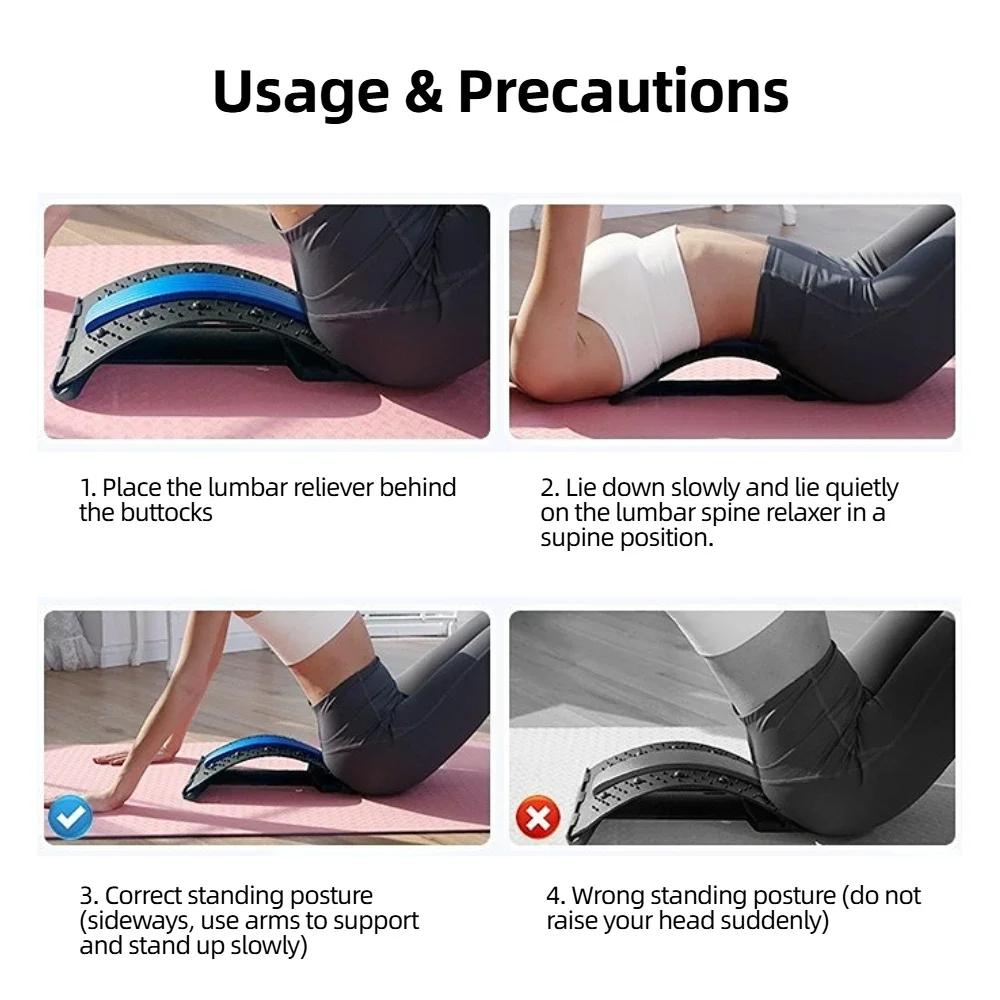 Back Stretcher Spine Massager Multi-Level Adjustable Magnetic Therapy Lumbar Support for Neck, Waist & Cervical Pain Relief