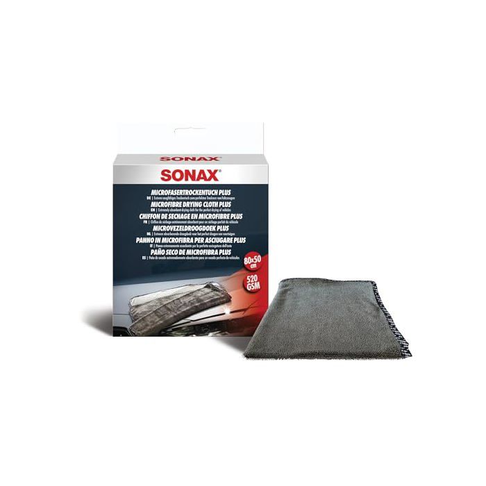 Chiffon de séchage en microfibre - SONAX - MicrofaserTrockenTuch Plus - 50x50 cm - Blanc - Absorbant - Séchage rapide