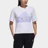 Adidas Big Logo Short Sleeve T-Shirt Women Tops White HB5100