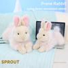 Peluche coniglio in materiale soffice a fibra corta per regalo per bambini e decorazione della camera da letto