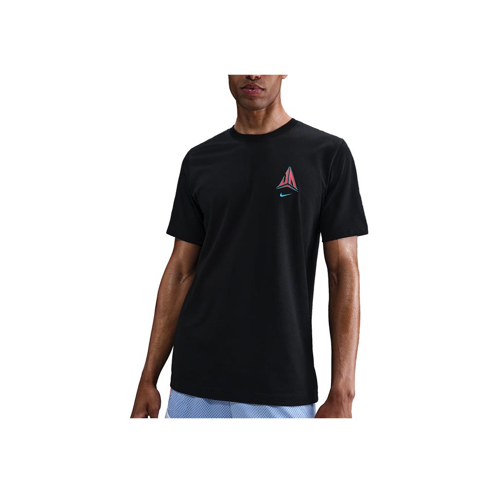 Nike Ja Morant Pohodlné Měkké Pletené Módní Tričko s Krátkým Rukávem Pánské Topy Černé HV1691-010