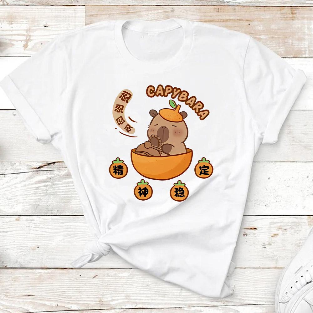 Kids Basic T-shirt Women Men Capybara Tees 3-10Years Children Short Sleeved Clothes Boys Girls Capibara Birthday Gifts