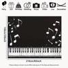 2D Blackboard Music Theme Backdrop Piano Keys and Notes for Musician Party Background