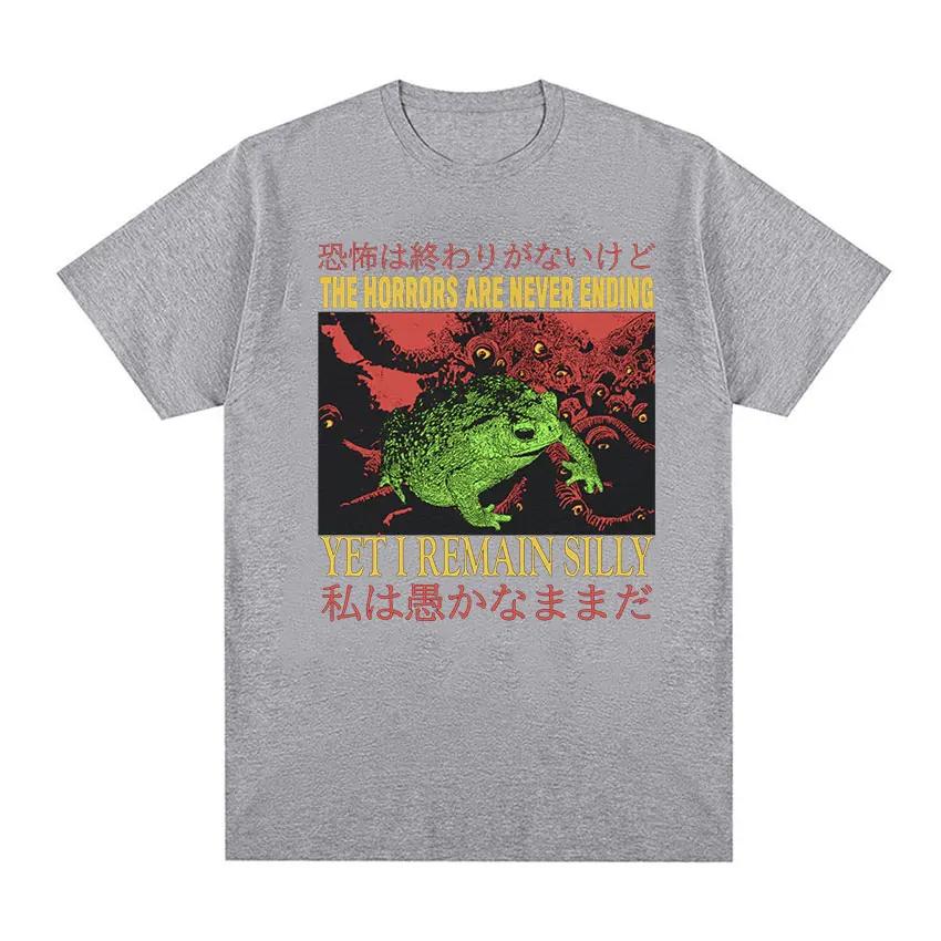 Japonské Horory Žába Retro Vzor Tričko Dámské Ležérní Módní Tričko s Krátkým Rukávem Unisex Extra Velké Tričko