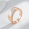 Smooth Golden Round Silver Plated Sparkling Zircon Personality Women Rings Wedding Party Luxury Jewelry