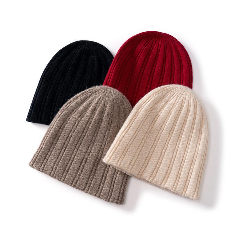 New% Pure Cashmere Autumn and Winter Warm Hat Men's and Women's Advanced Warm Ear Protector First-line Double-layer Cold Hat