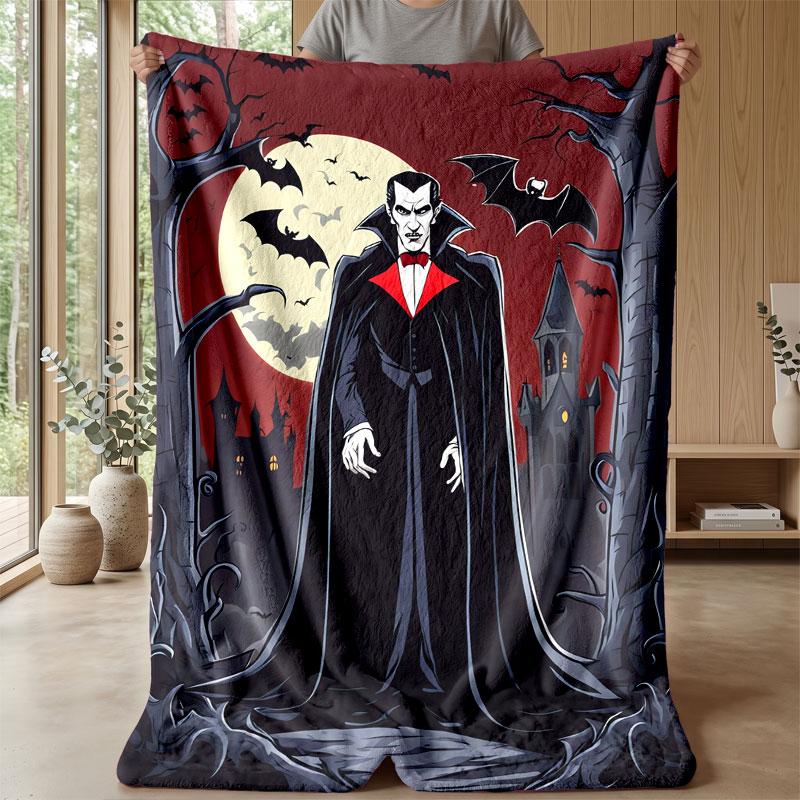 Soft Flannel Blanket Lightweight Cozy Bedroom Living Room CoverDracula