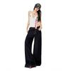 Spring 2026 Women's American Fashion Wide-Leg Jeans - Mid-Waist, Drapey, Slimming, Comfortable, Trendy, Floor-Length.