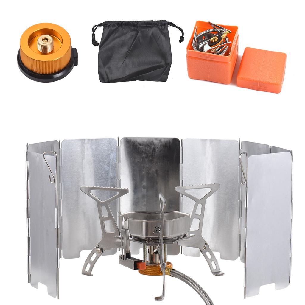 Camping Stove Portable Gas Stove  Outdoor Cooking Stove Camping Gas Stove Kit for Hiking Lightweight and Foldable