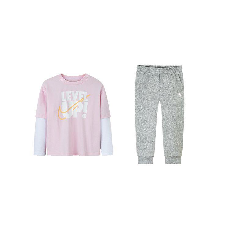 Nike Casual Sports Suit Comfortable Soft Simple Elegant Kids Suit Cherry-Blossom-Pink N32432267GS-005