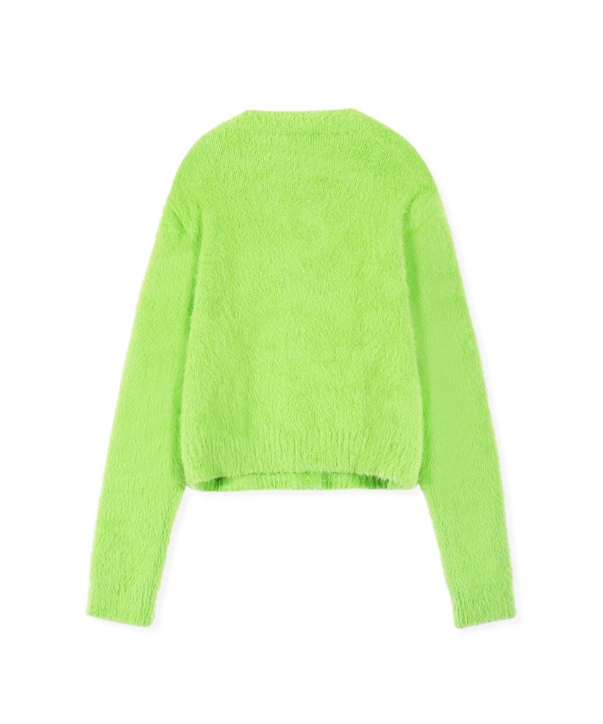 Verse One Round Neck Cardigan Neon Green(For Women)