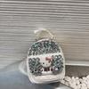 New Diamond Studded Women's Backpack, Classic and Versatile, Small Fragrance Style Diamond Grid Embroidery Thread Handmade Bag