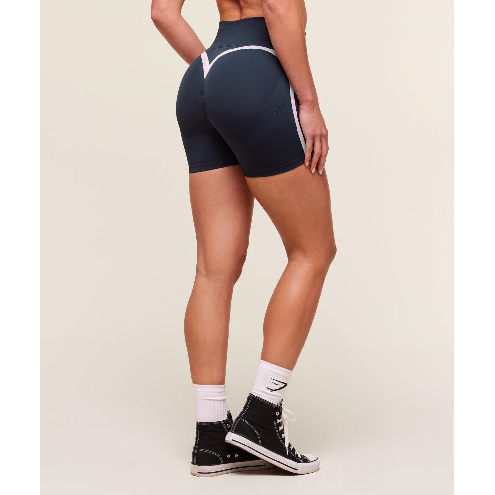 Gymshark Lift Varsity Seamless Short Heavy Blue B3c1t Uctn