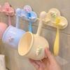 Dachshund Design Wall Mount Toothbrush Holder No Drill Installation For Kids Bathroom Cup Storage Set Bathroom Organizer Rack