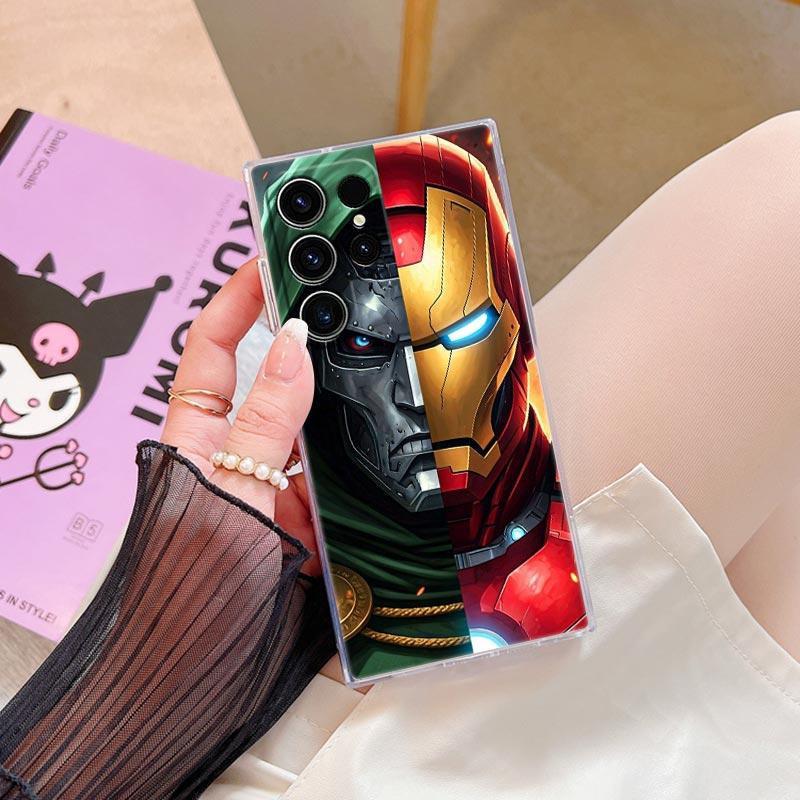 Mavel The Avengers Transparent Case For Samsung Galaxy S26 S25 Ultra S24 S22 S26 Plus S20 S23 S21 S25 FE 5G Clear Silicone Cover