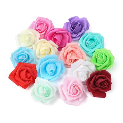 20/50Pcs 5cm Foam Rose Head Artificial Teddy Bear Roses Flower Handmade DIY Gift Decoration Wedding Party Christmas Home Decor