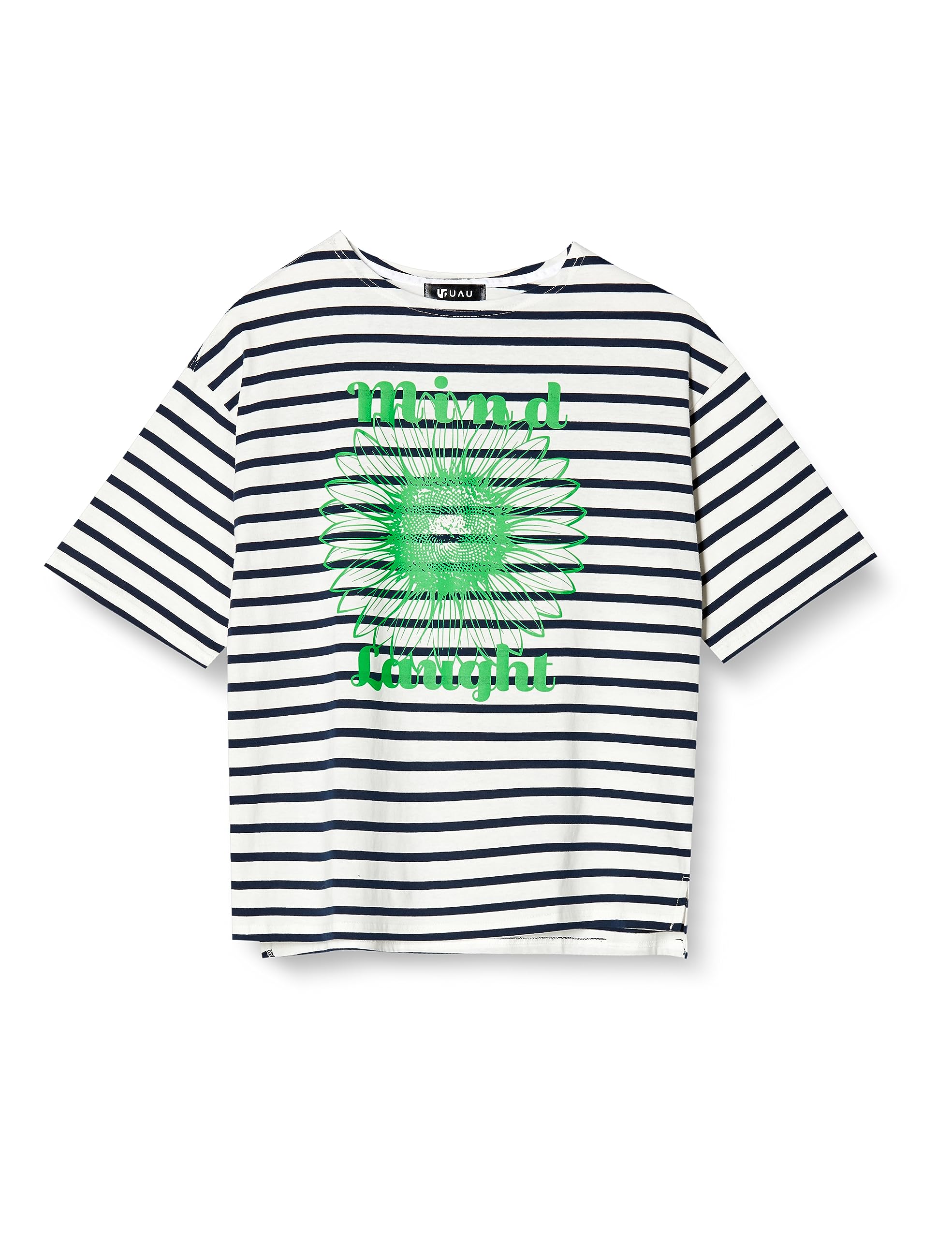 

Improves UAU Men s Half-Sleeve Floral Border T-Shirt, 50445, Off-White and Navy