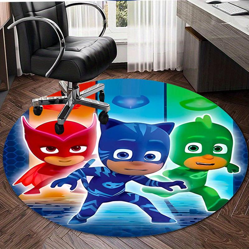 1pc PJ Marks1 Design Printed Area Round Carpet for Bedroom Living Room Home Decor Rugs Mat Non Slip Mat Rug for Bedside