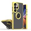 Anti-theft Acrylic Phone Case For Samsung Galaxy S26 Ultra S25 Edge S24 S23 FE S22 Plus Metal Magnetic Ring Stand Back Cover