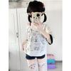 Y2k Harajuku Patchwork T-Shirts Frauen Japanischen Stil Kawaii Süße Gothic Cartoon Druck Lose Tees Tops Weiche Gril