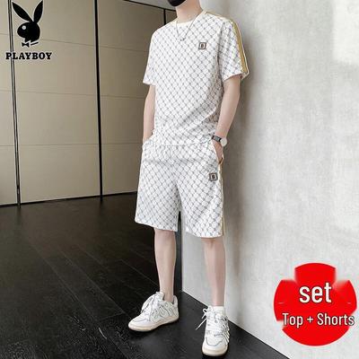 Herren Eisseide Kurzarm T-Shirt & Shorts Set