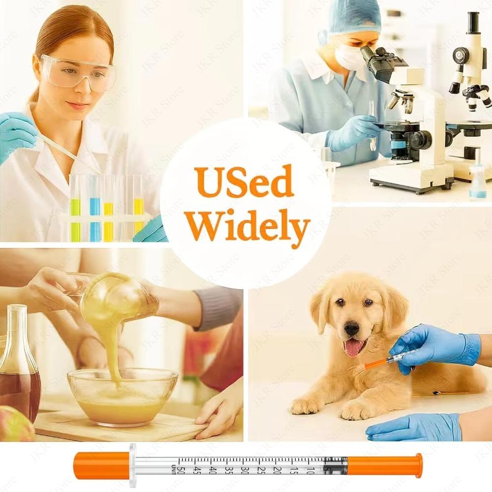 0.5ML/1ML Syringes with Needles Individually Packaged Pet Feeding Watering Tool for Small Animals Laboratory Supply Set Pack