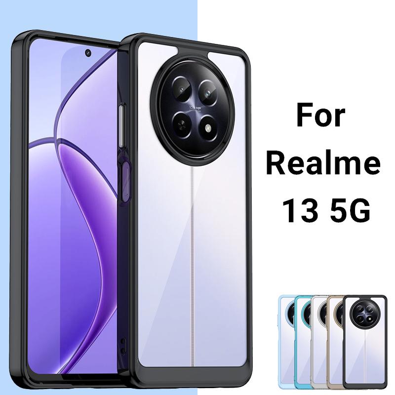 For Realme 13 5G Case Realme 13 5G Cover Funda Clear PC + TPU Silicone Shockproof Protective Phone Back Cover For Realme 13 5G
