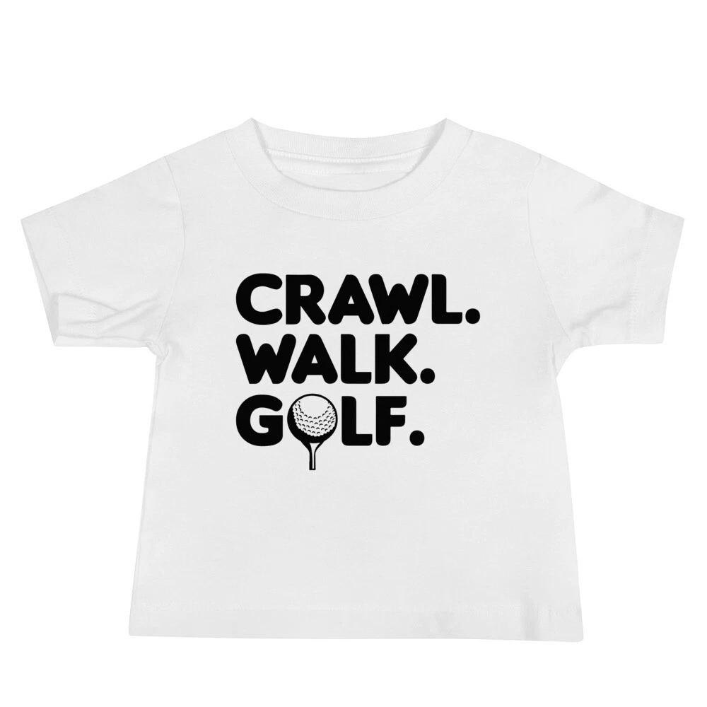Funny Golf Baby Infant Tee Clothing, Baby Golfer Shirt, Crawl Walk Golf T-Shirt S
