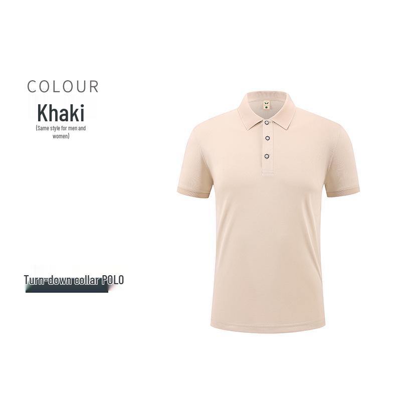 Custom Logo Corporate Polo Shirt, Unisex Summer Style, Lapel, Short Sleeve, Embroidered Workwear 4X Large хаки