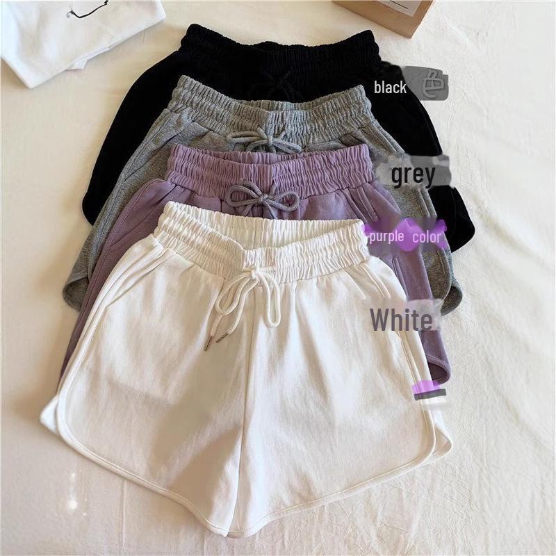 Damskie spodenki sportowe na lato w stylu koreańskim z wysokim stanem i w dużych rozmiarach