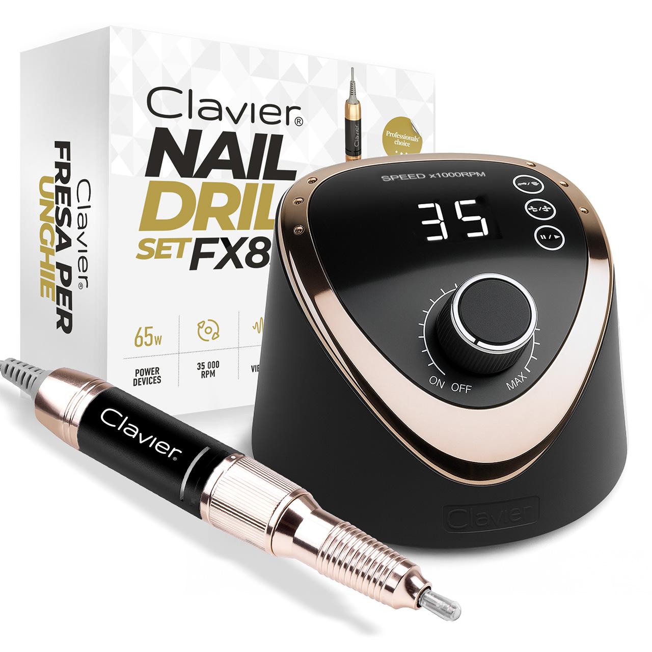 Clavier FX830 65W Kosmetik-Nagelbohrer Maniküregerät - Schwarz und Gold