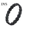 Minimalist Jewelry Men Bracelet Super Elastic Fit Black Iron Ore Non-dyed Fade Resistant Geometric Beads Wristband Non-plastic