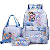 3Pcs/set 26 English Letter K-pop Printed Backpack Handbag Pencil Case for Teenager Student Girl Boy Bookbag Schoolbag Women Large Capacity Travel Bag