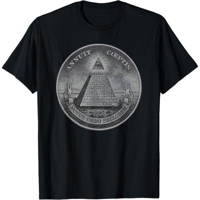 All Seeing Eye Dollar Bill Pyramid Illuminati T-Shirt T-Shirt