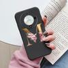 Buchstaben-Handyhülle für Honor X9b X9a Magic5 Lite Magic6 Lite 5G Hülle Retro-Blumen Rosa Schwarz Weiches TPU Initialen Silikon Fundas