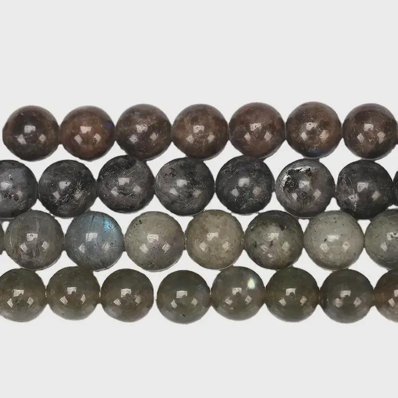 Labradorite Flash Stone Round Loose Beads for DIY Jewelry Making Accessories