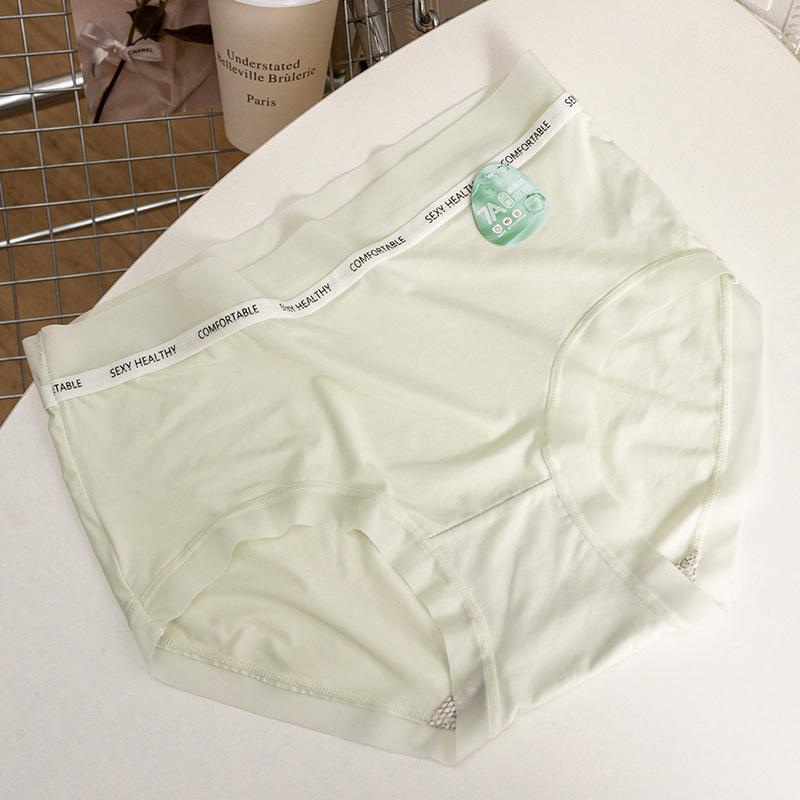 

Трусики из ледяного шелка, женское нижнее белье, средняя талия, большие размеры, теплые сменные трусики из шелкового шелка 7А, удобные трусики с поясом с надписью XL светло-зеленый