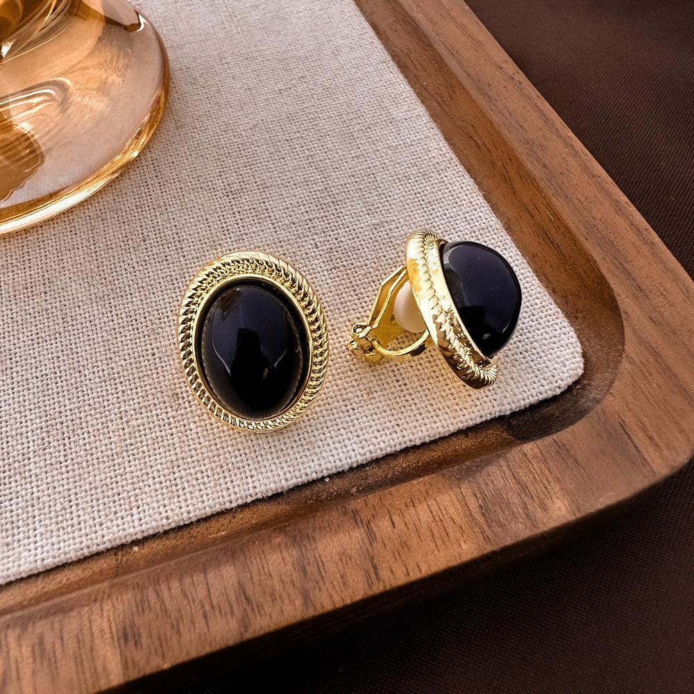 Vintage Französische Ohrclips mit ovalen Perlen für nicht-durchstochene Ohren