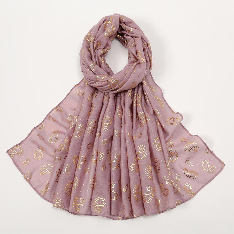 New Gold Glitter Shimmer Cotton Hijab Scarf Women Islam Scarf Muslim Women Crinkle Scarves Headscarf Wraps Ramadan Abaya Turbans