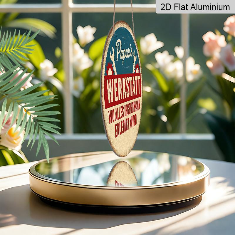 2D Flat, 1pc 7.87in Suitable for Decorating German-Themed Vintage Aluminum Sign "All Things Will Eventually Be Finished" (Papar's Werkstatt) - Dad's