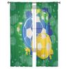 Fußball Grün Graffiti Sportliche Tüllgardinen zur Wohnzimmerdekoration Moderne Chiffon Transparente Voile Küchengardine