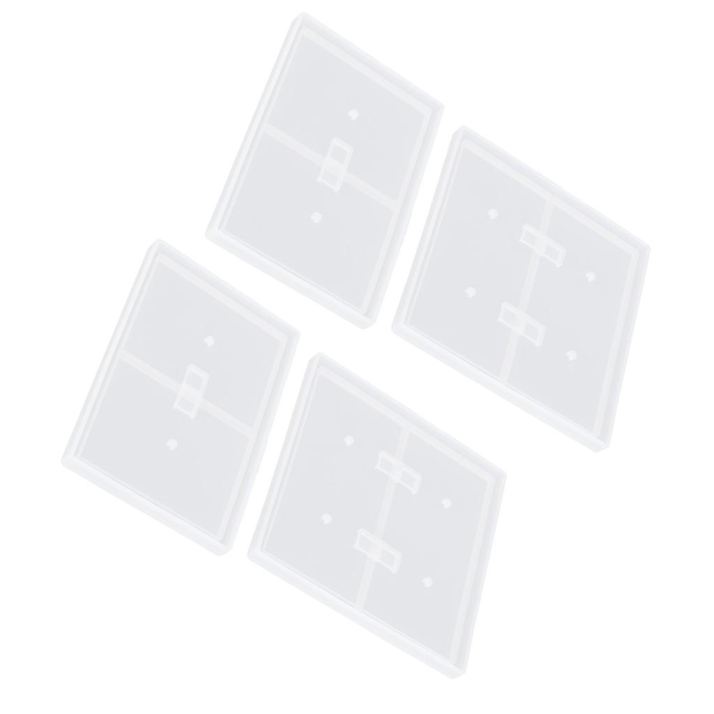 2 Set Epoxy Mold Resin Casting Silicone Double Hole Board Pendant Ornament DIY HandMade Craft